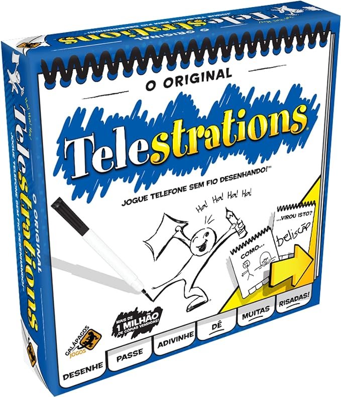 Tutorial do jogo Telestrations é um jogo de desenho e adivinhação que garante risadas em grupo.