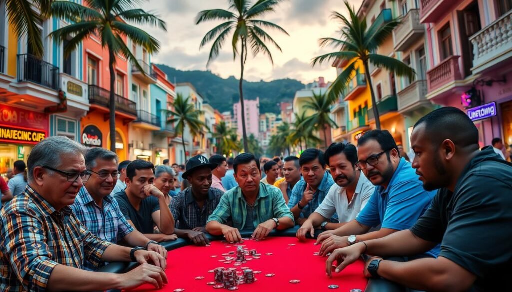 Jogadores de póquer no Centro do Rio